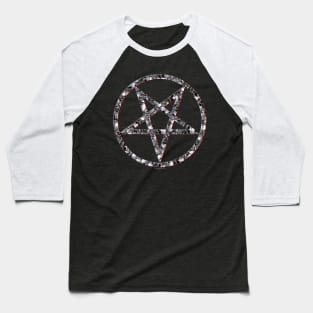 Skulls Pentagram - Satanic Baseball T-Shirt